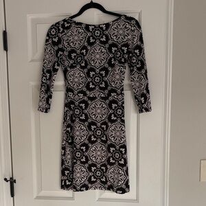 Chic Black and White Floral Dress